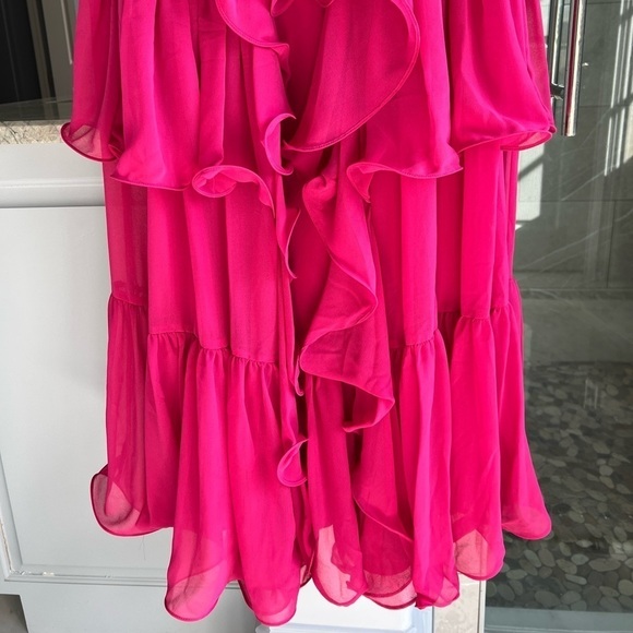 Badgley Mischka Strapless Tiered Ruffle Gown - Picture 9 of 13